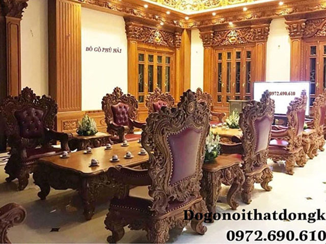 Bộ bàn ghế sofa bọc da đẹp
