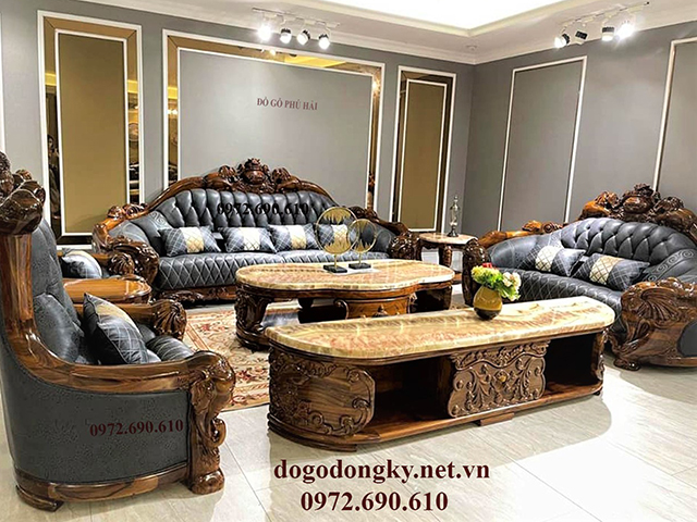 Bàn ghế sofa da