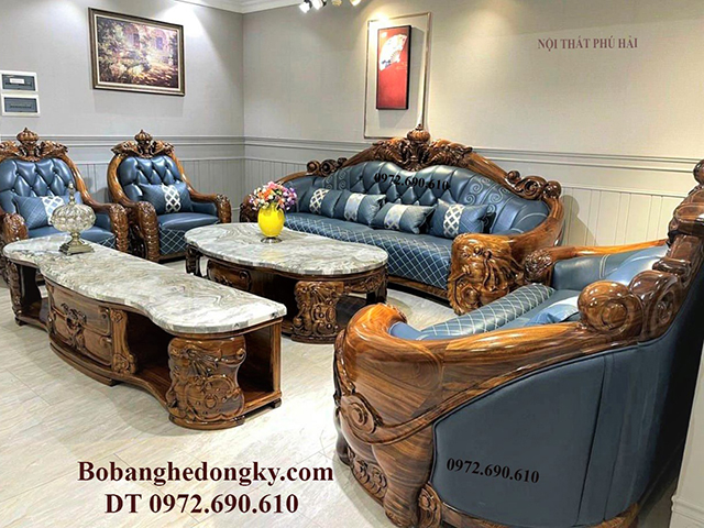 Bàn ghế sofa da