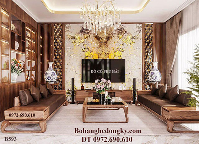 bàn ghế sofa gỗ gõ đỏ