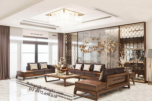 Bàn ghế sofa gỗ hiện dại