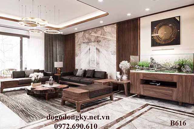 Bàn ghế sofa gỗ óc chó giá rẻ