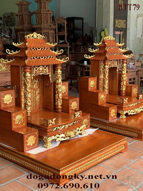 bàn thờ thần tài dát vàng