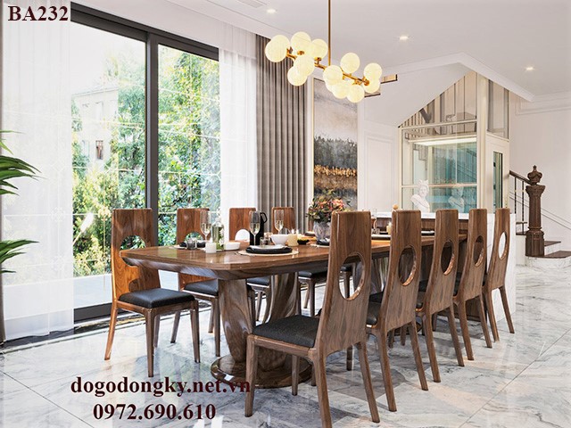 Bộ bàn ghế ăn 10 ghế
