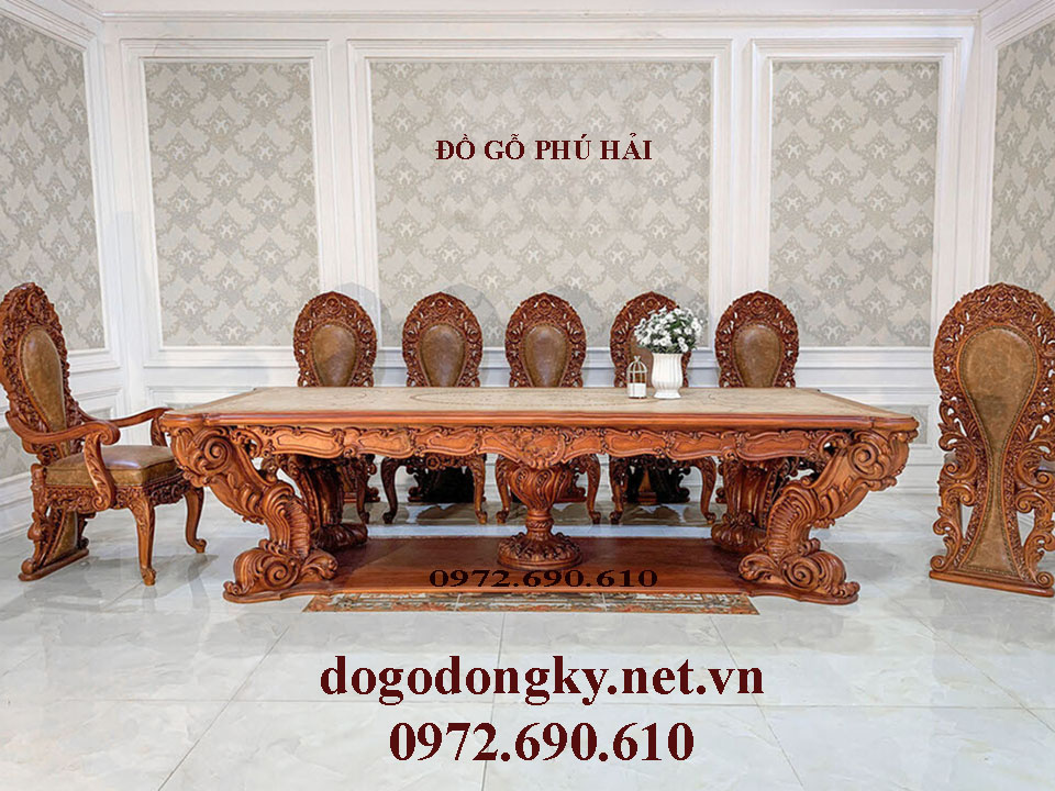 Bộ bàn ghế ăn hoàng gia