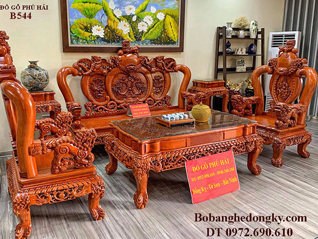 bộ bàn ghế chạm lân phượng