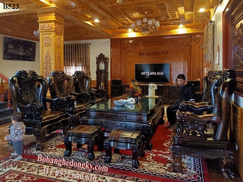 bộ bàn ghế gỗ mun