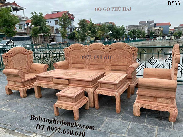 bộ bàn ghế phòng khách gỗ hương