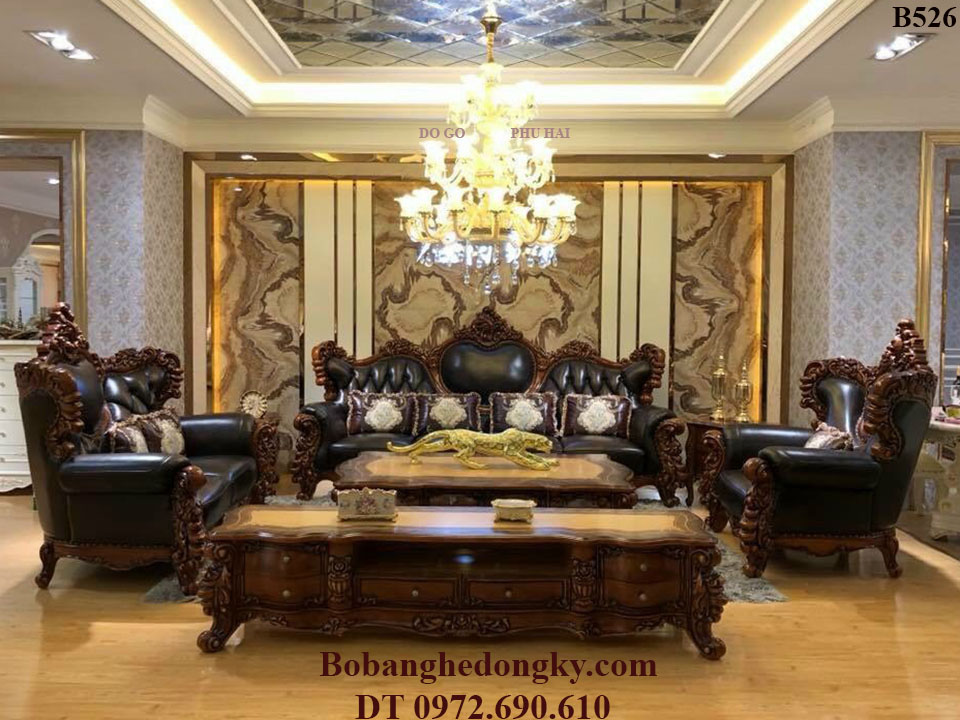 bộ bàn ghế sofa da