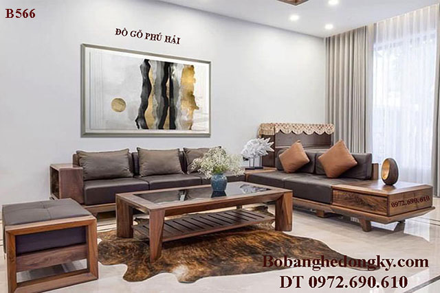 Bộ bàn ghế sofa gỗ có đệm