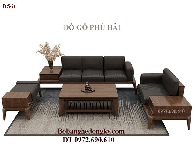 Bộ bàn ghế sofa gỗ óc chó