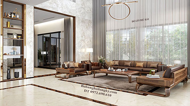 Bộ sofa cao cấp gỗ óc chó