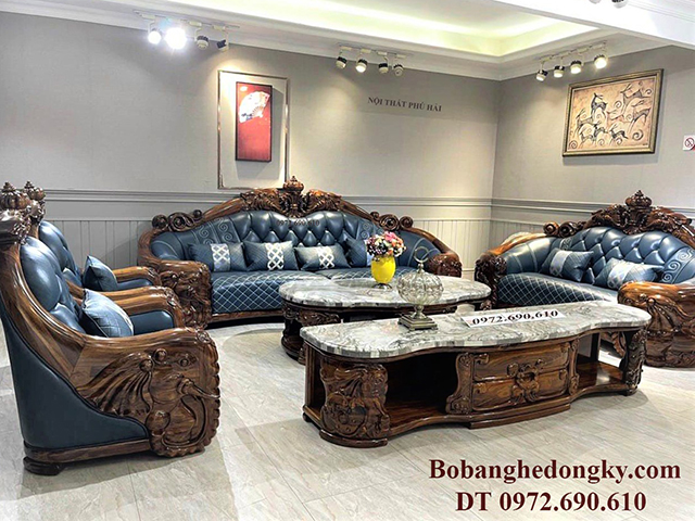 Bộ sofa da mãu hoàng gia