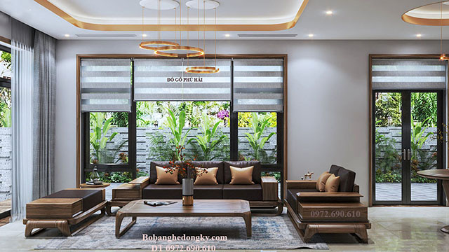 Bộ sofa gỗ óc chó