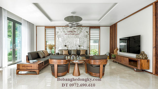 Bàn ghế sofa gỗ sồi cao cấp