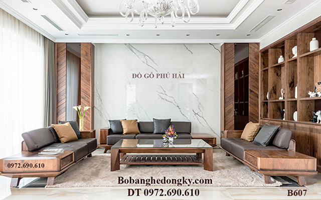 Bo sofa phong khach go oc cho