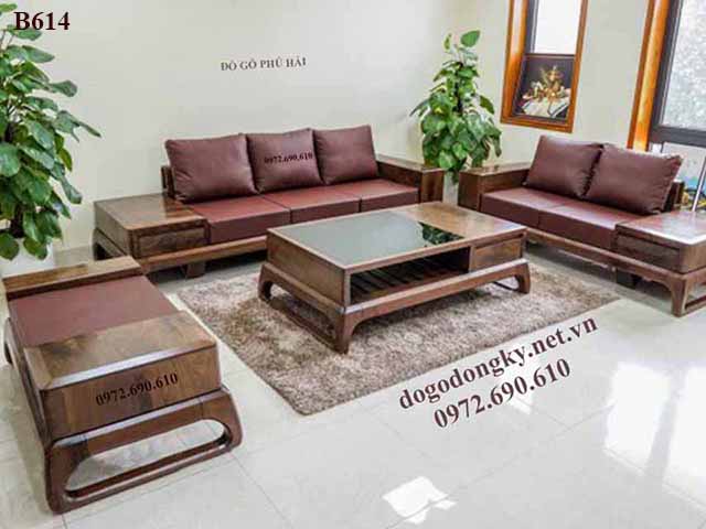 Mẫu sofa gỗ óc chó đẹp