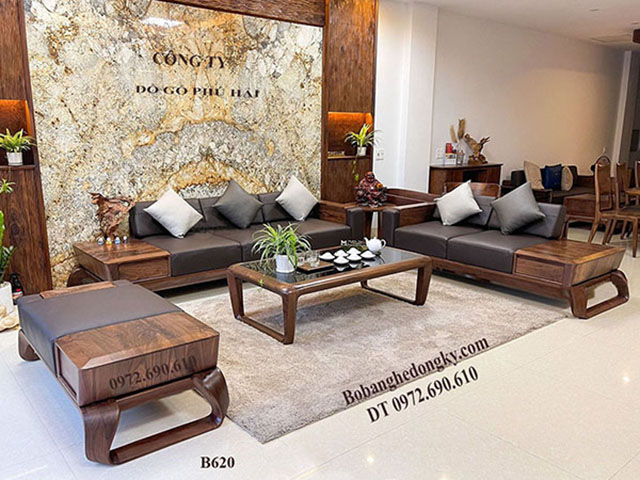 sofa gỗ óc chó