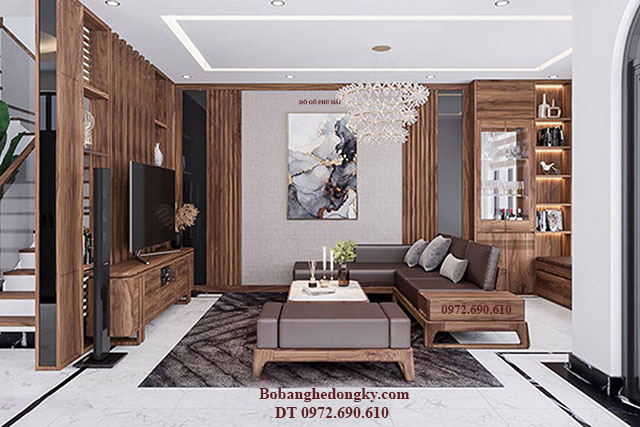 sofa gỗ óc chó