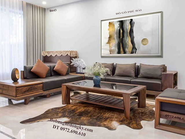 Sofa hiện đại gỗ óc chó