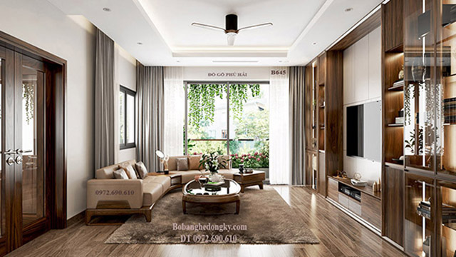 Sofa hiện đại gỗ óc chó