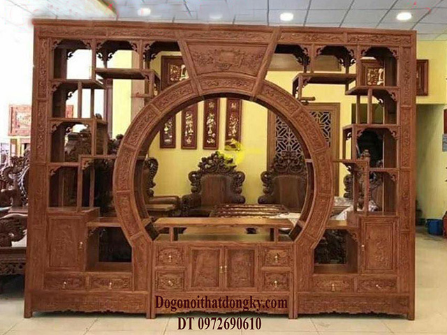 Tủ gỗ trưng bày phòng khách