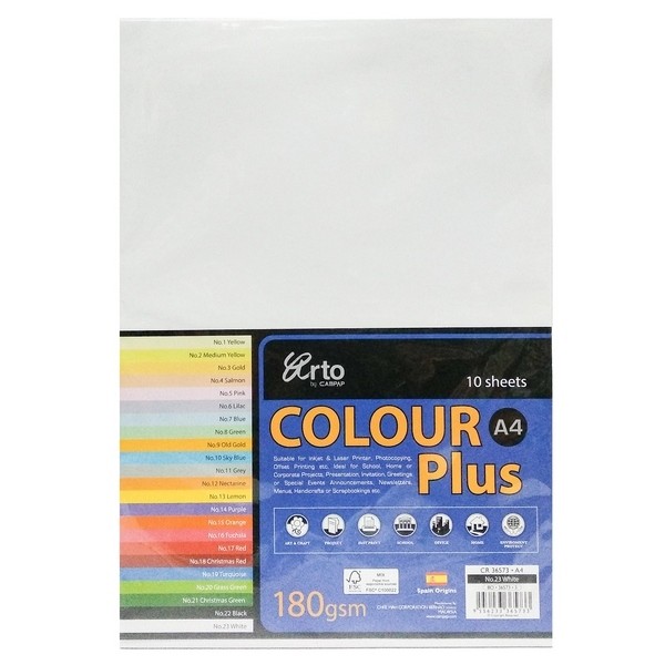 Tập Giấy Màu CAMPAP CR36572 - Tập 10 Tờ - Khổ A4 - Trắng