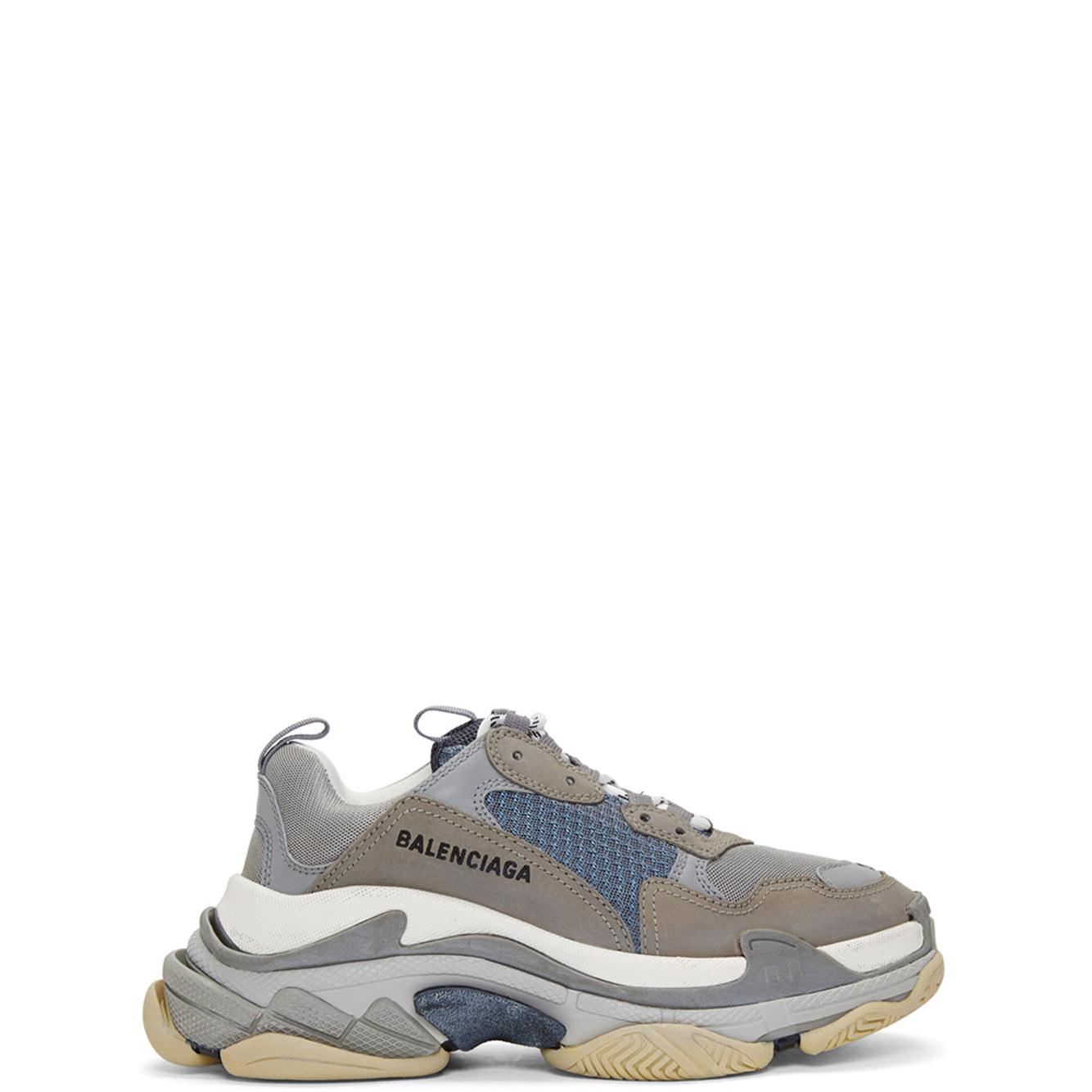 balenciaga grey triple s sneakers
