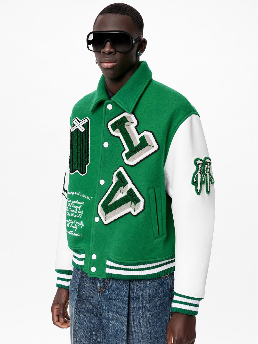 Louis Vuitton Varsity Leather Jacket Green  FW21 Mens  US