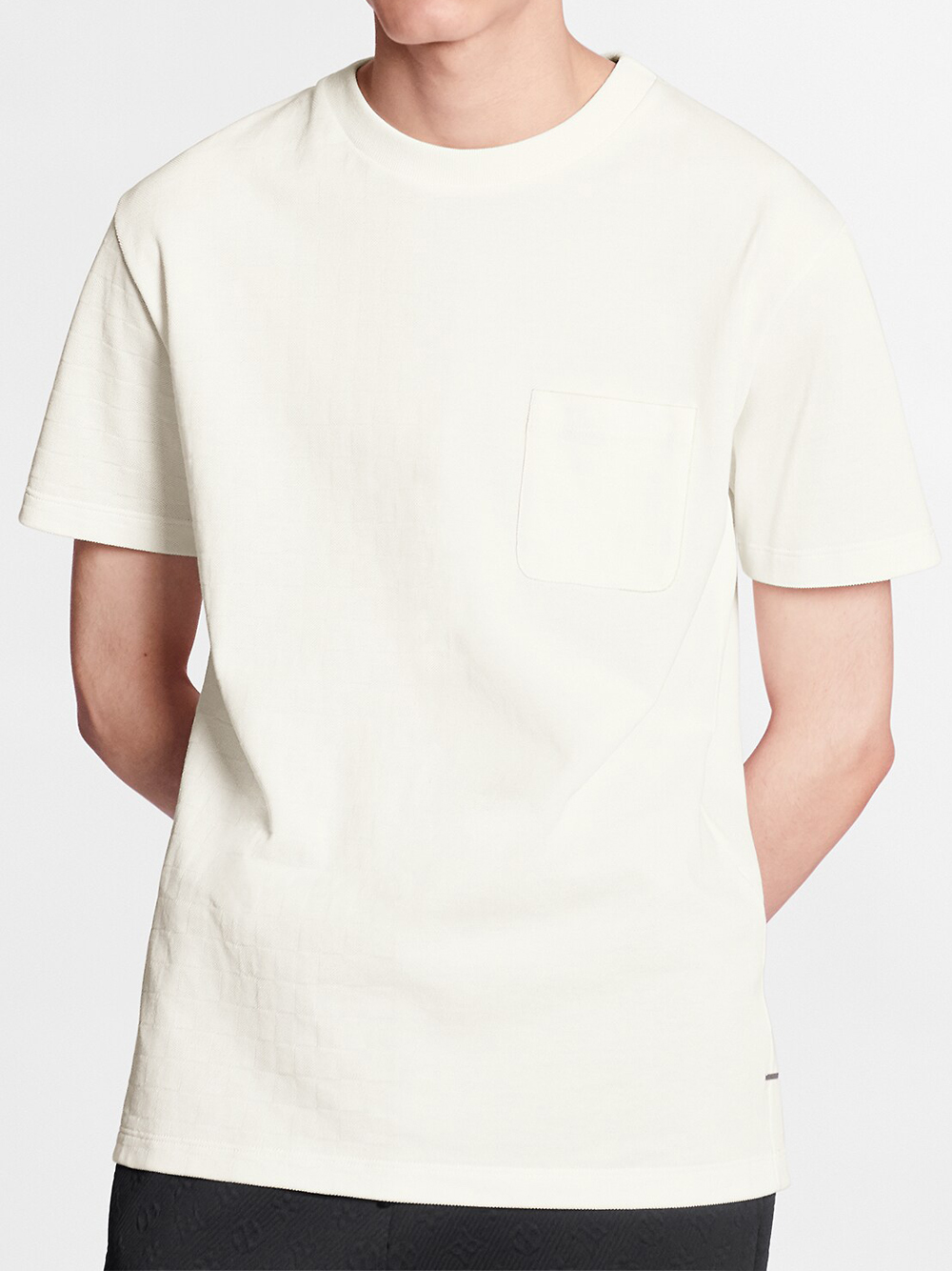 Louis Vuitton White Half Damier Pocket T-Shirt