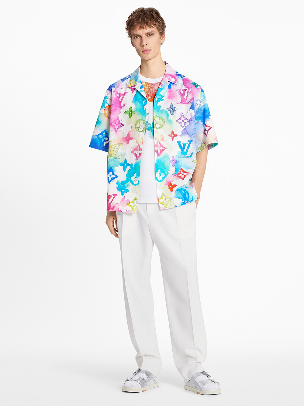 multicolor watercolor shirt louis vuittons