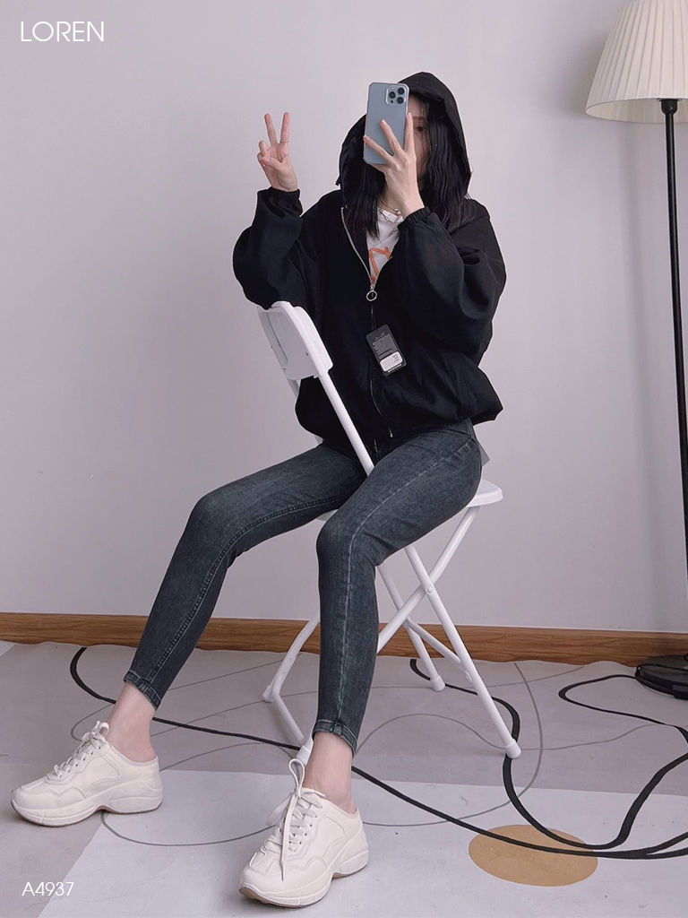 Áo khoác nữ LOREN da lộn tay phồng A4937