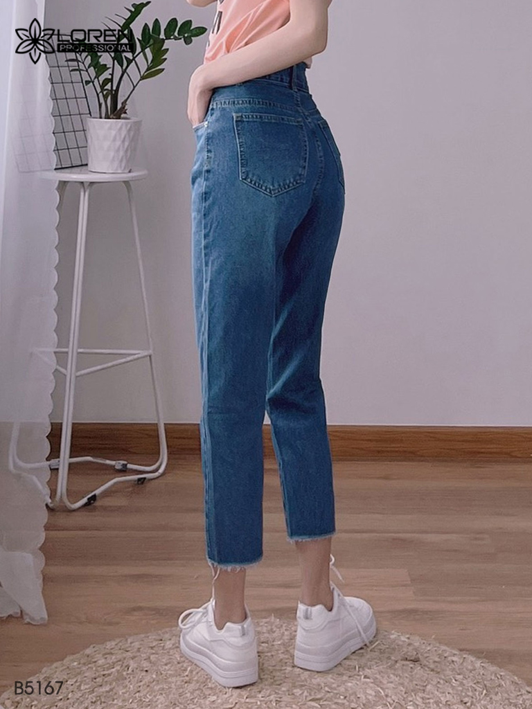 Quần jean baggy LOREN kiểu nút tua B5167