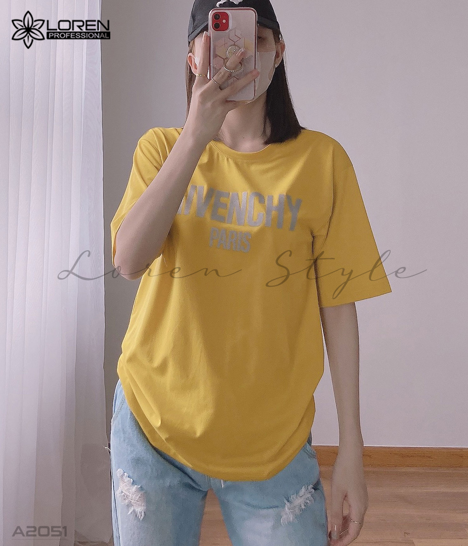 Áo thun nữ LOREN givenchy vàng A2051