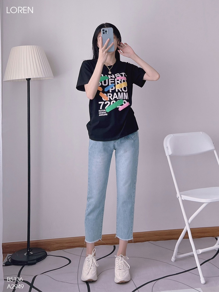 Quần jean baggy LOREN kiểu túi B5136