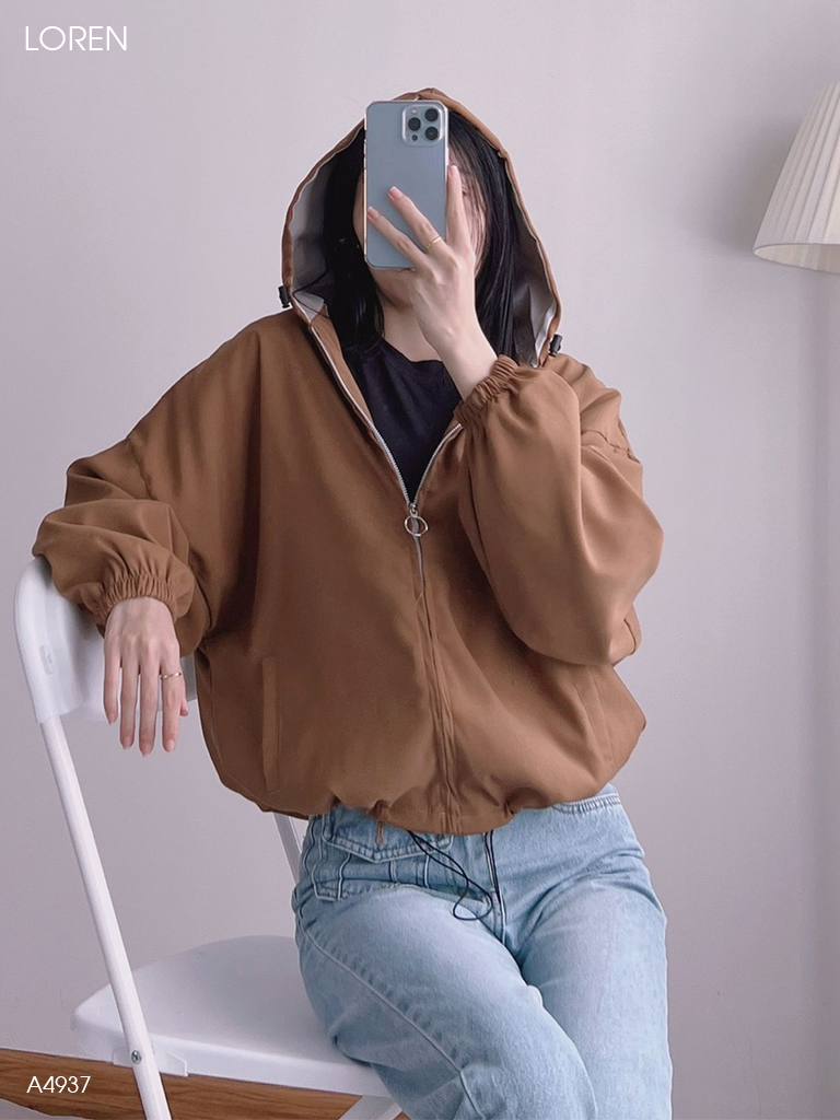 Áo khoác nữ LOREN da lộn tay phồng A4937