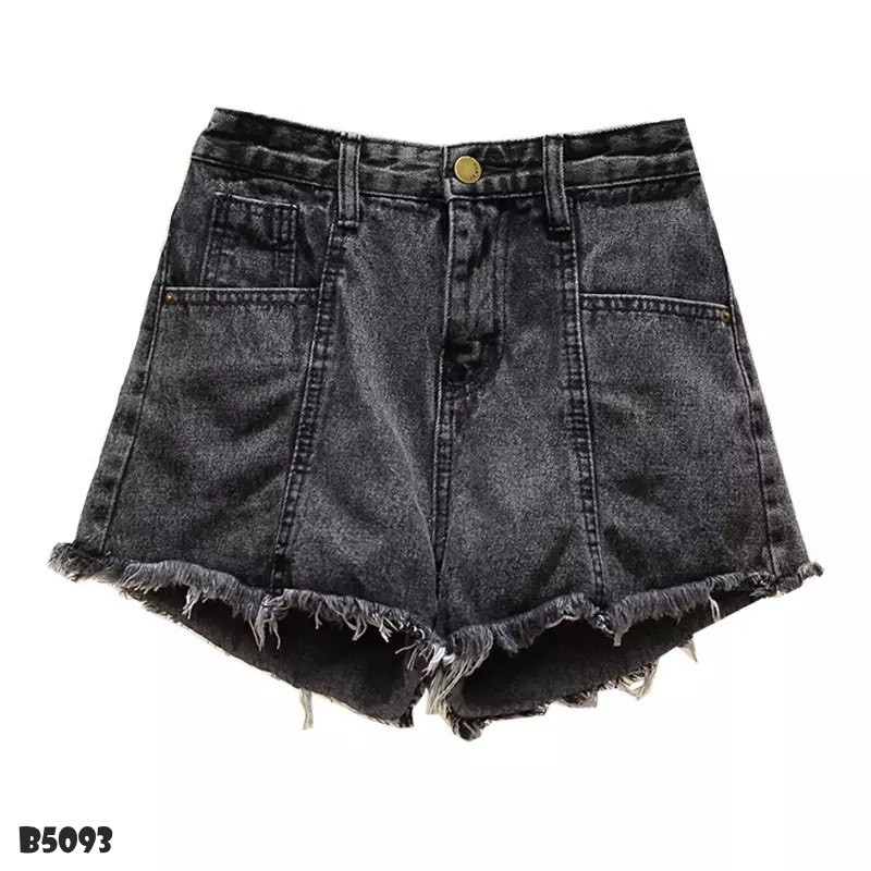 Quần jean short tua đen B5093
