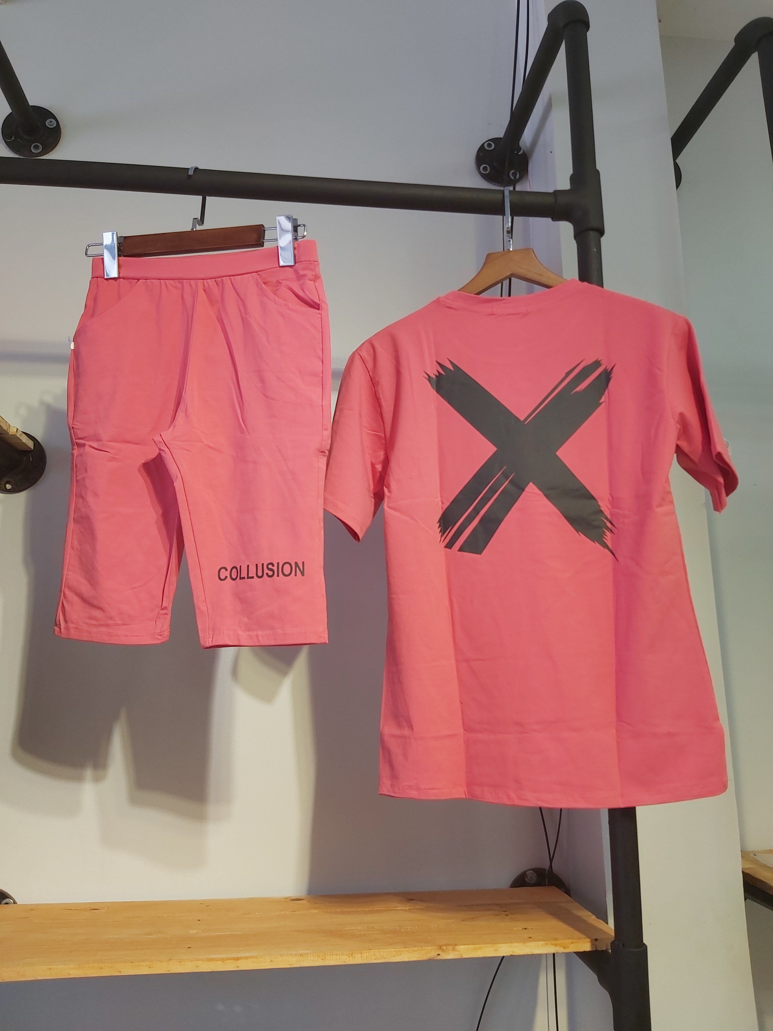 Sét thun nữ lửng collusion hồng A9039