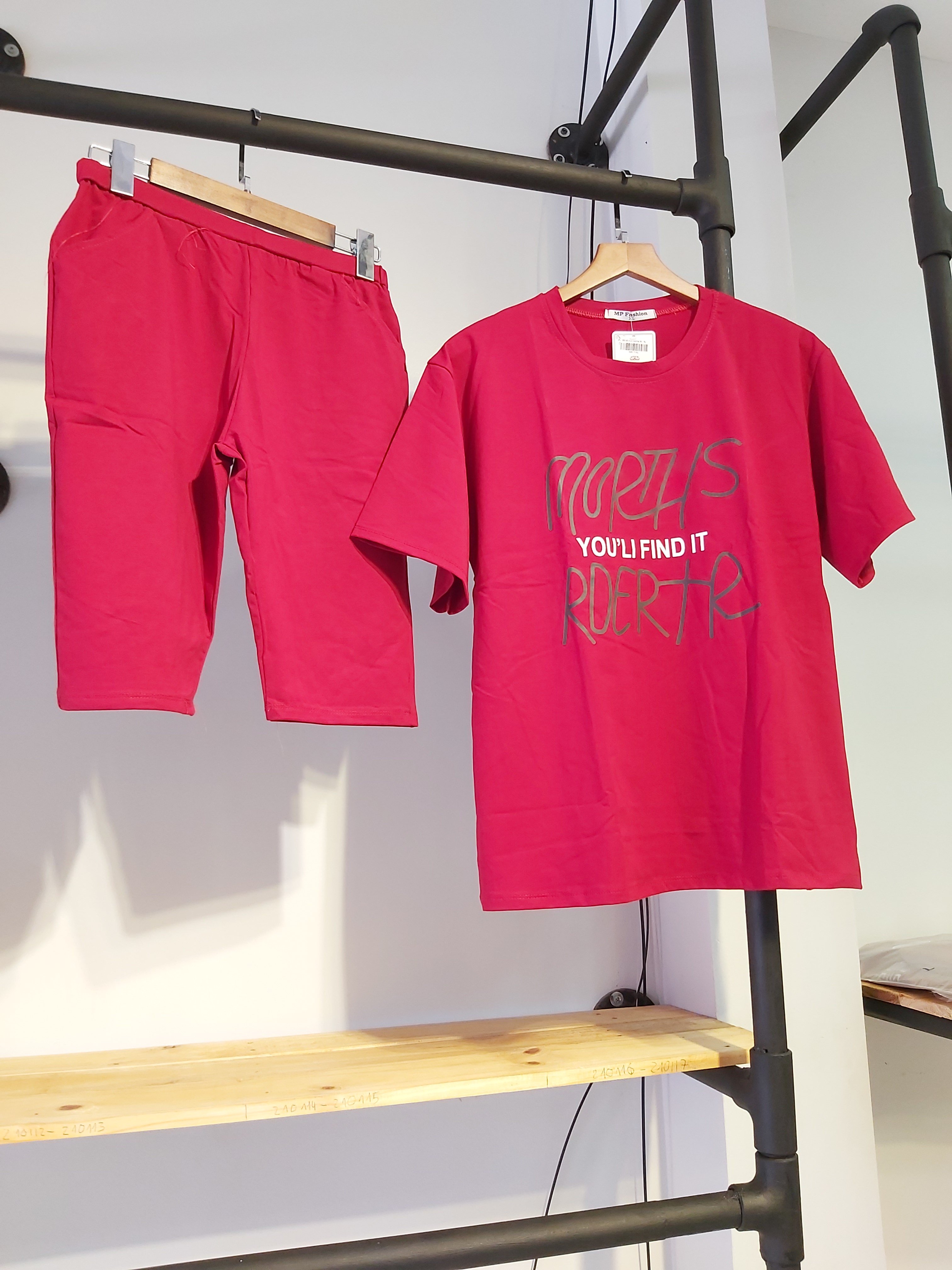 Sét thun nữ lửng morths đỏ A9017