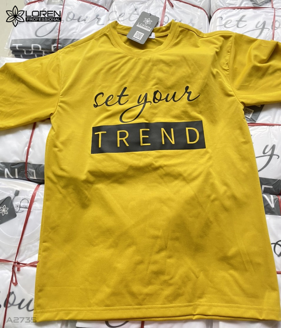 Áo thun nữ LOREN in chữ vàng A2735