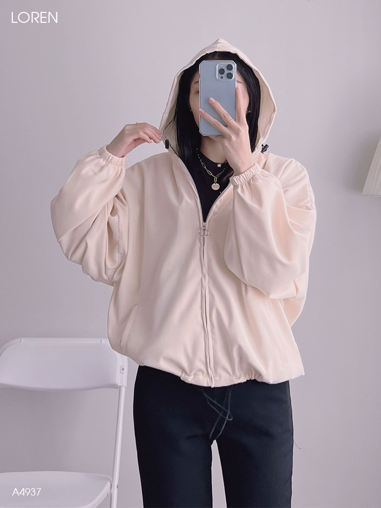 Áo khoác nữ LOREN da lộn tay phồng A4937