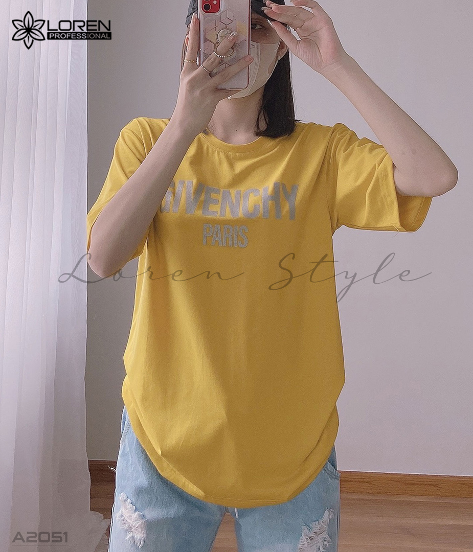 Áo thun nữ LOREN givenchy vàng A2051