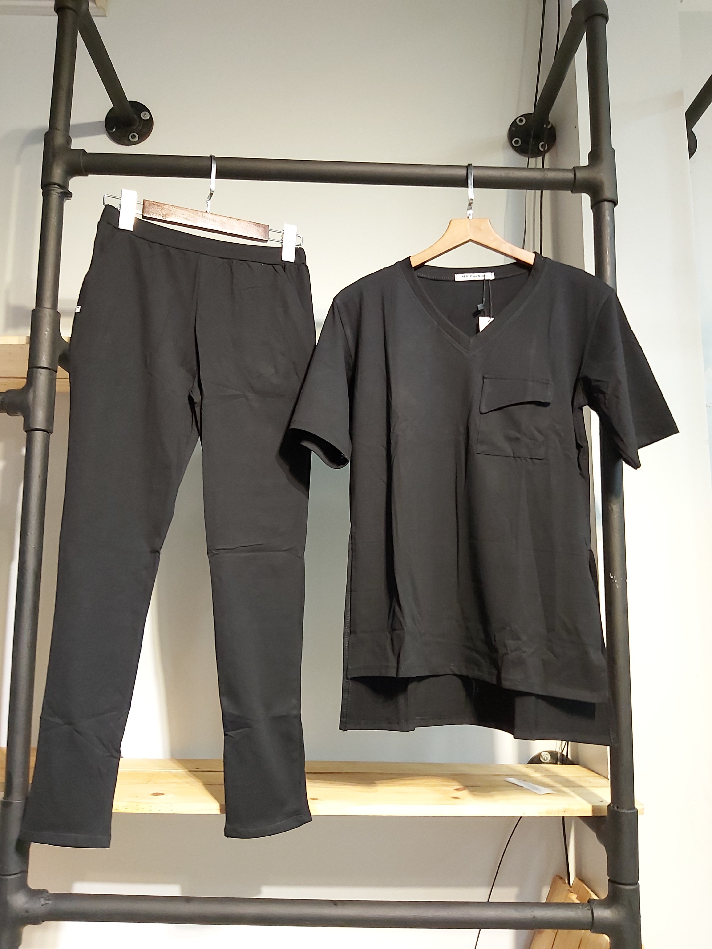 Sét thun nữ dài đen A9003