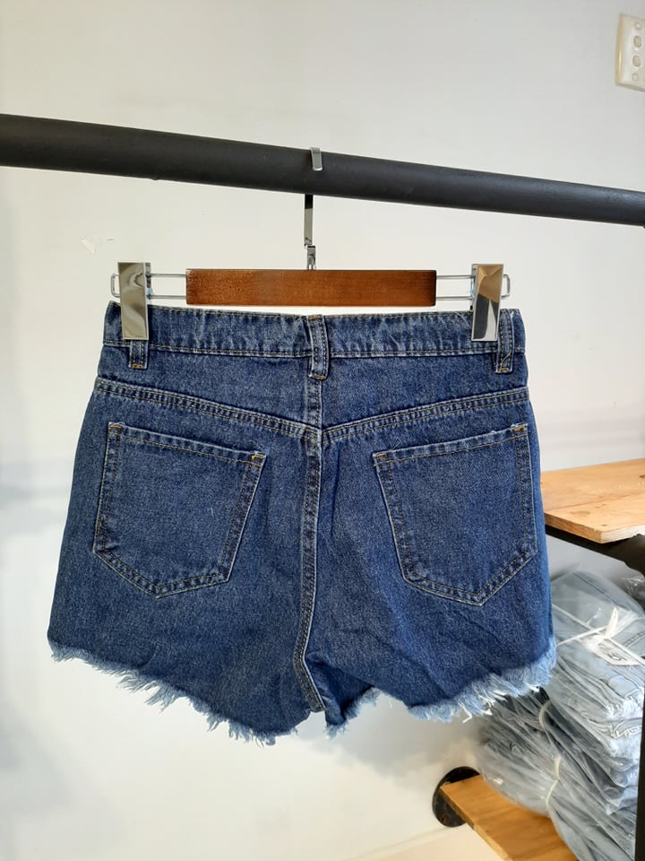 Quần jean short rách xanh B5014