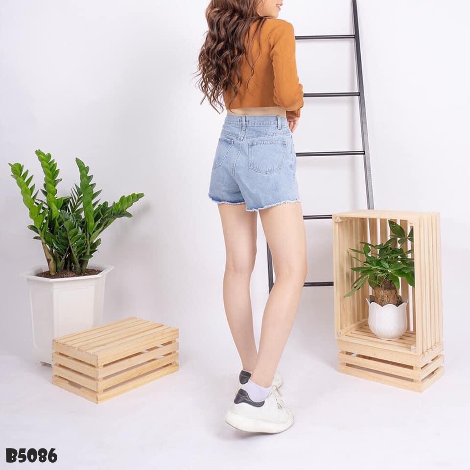 Quần jean short tua xanh B5086