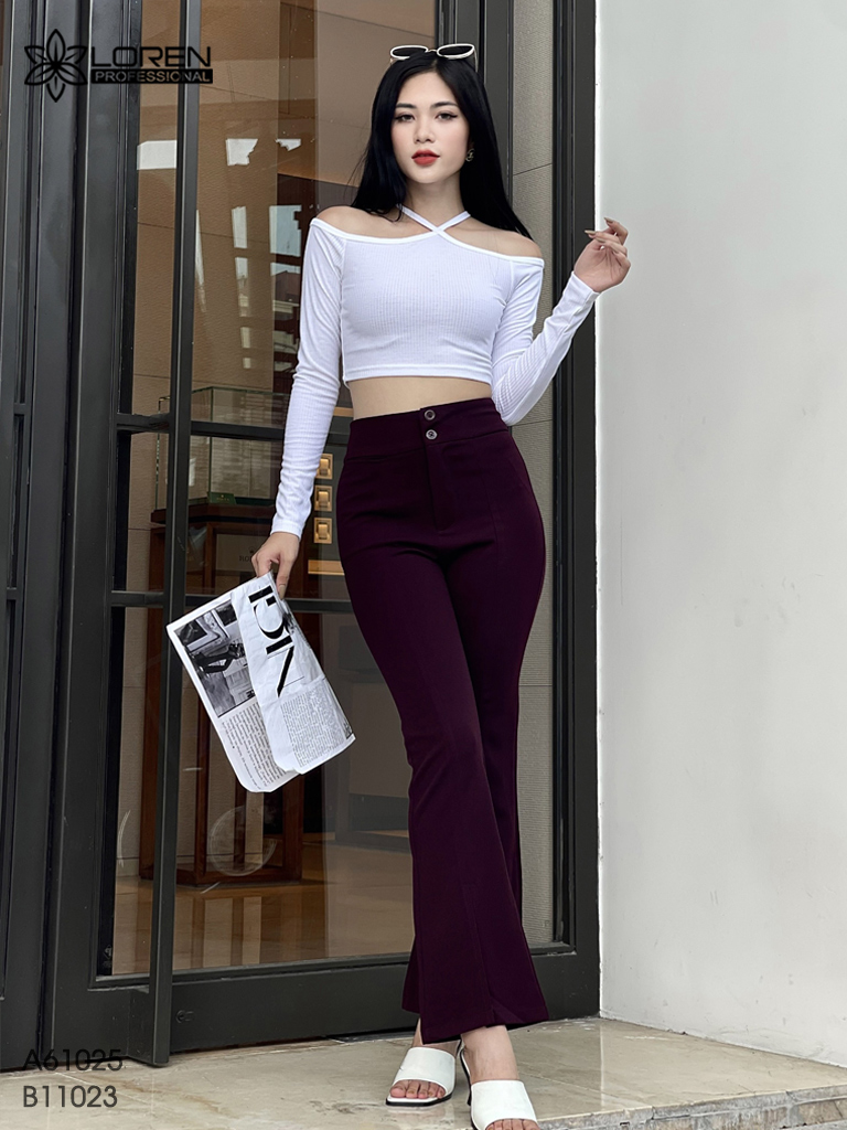 Quần tây ống loe nữ Loren xẻ lai B11023