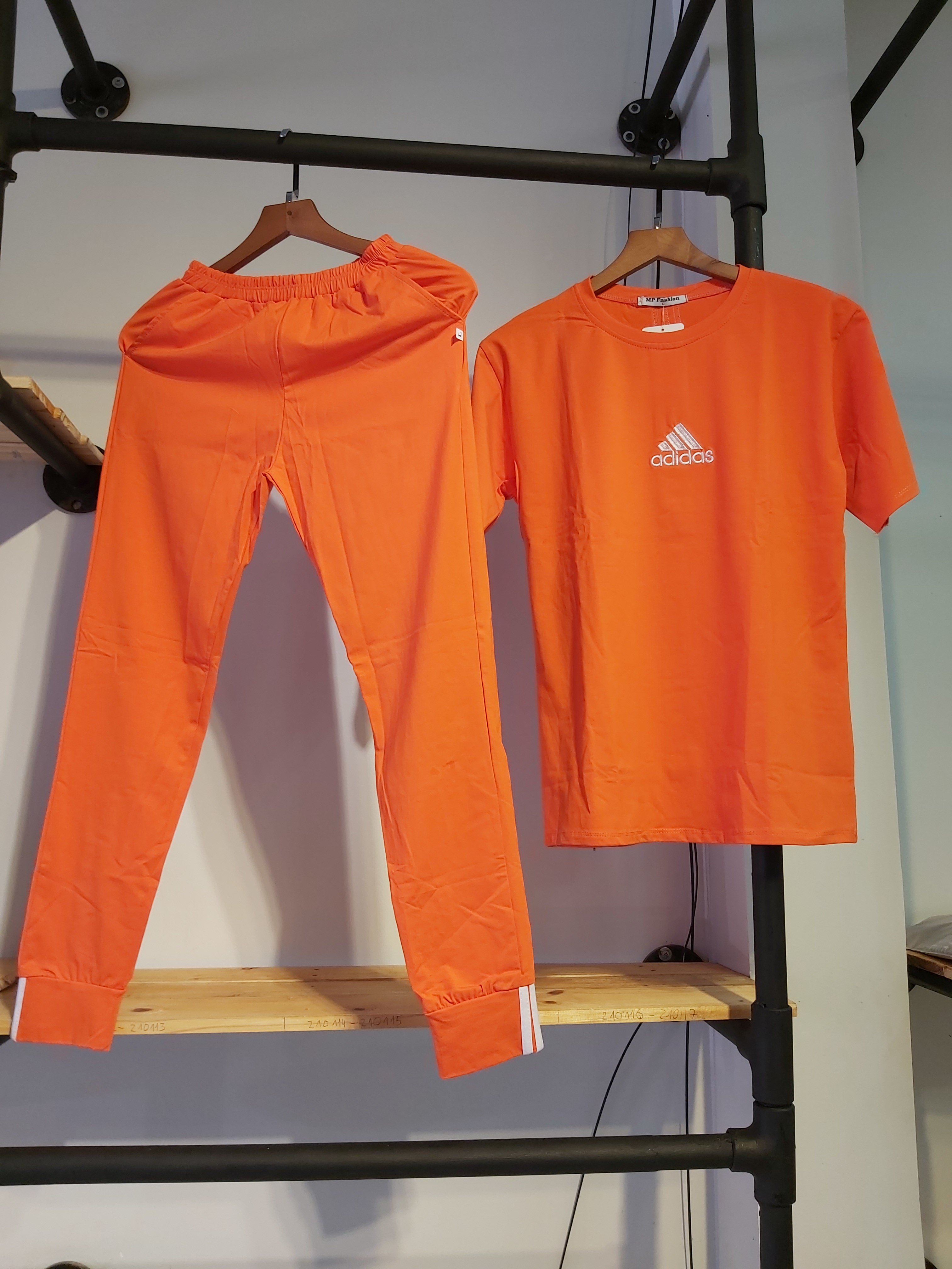 Sét thun nữ dài adidas cam A9023