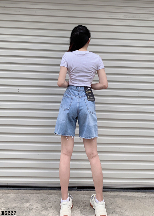 Quần jean ngố tua xanh B5227