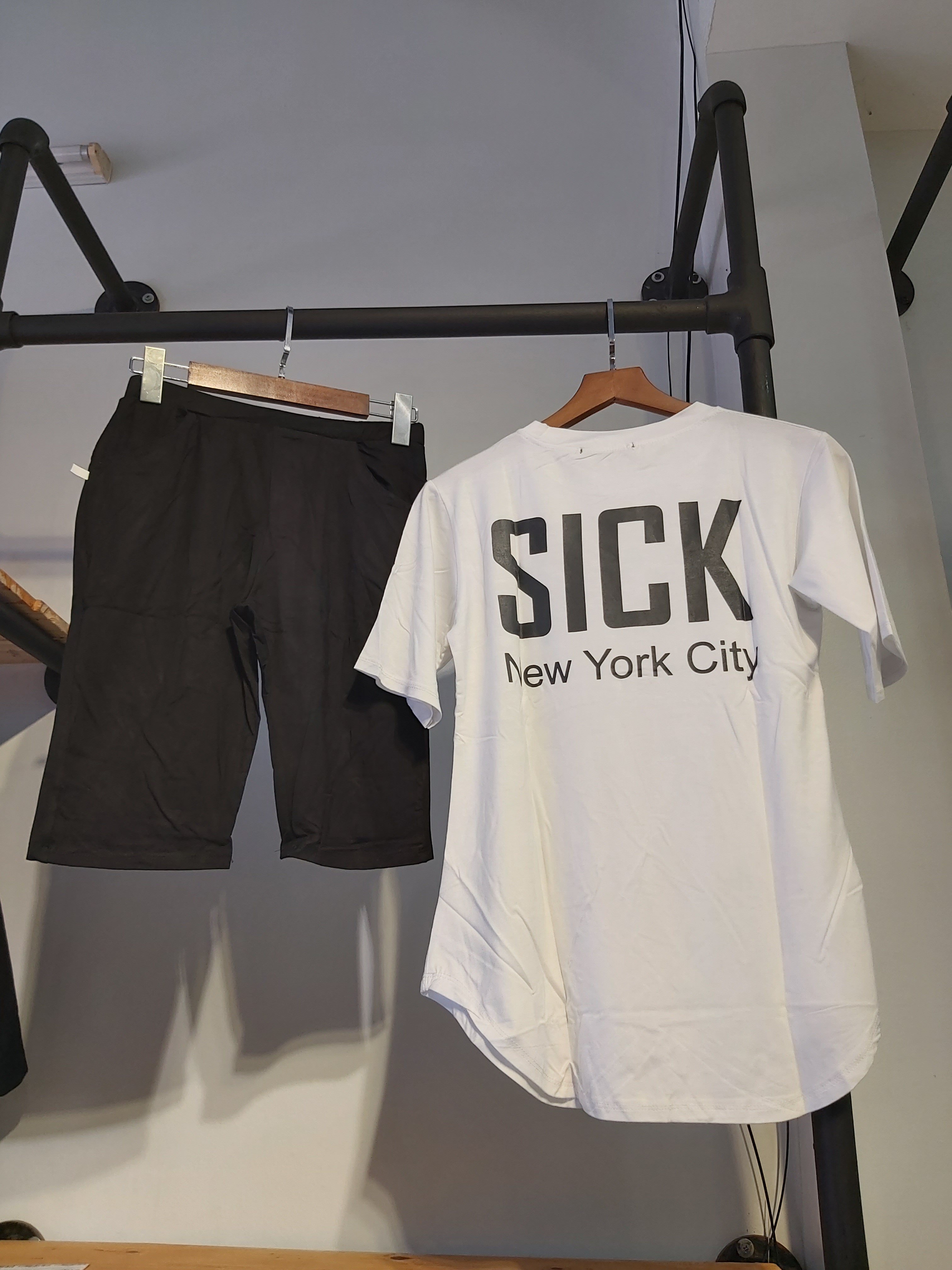 Sét thun nữ lửng sick trắng A9033