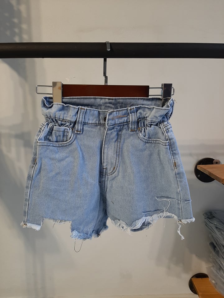 Quần jean short tua xanh B5013